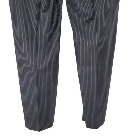 Perry Ellis Pinstriped Flat Front Portfolio Dress Pants Black Size 36x32 - Picture 7 of 14